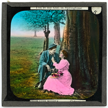5.  Then soft and clear on the maiden's ear came her boyish love's reply