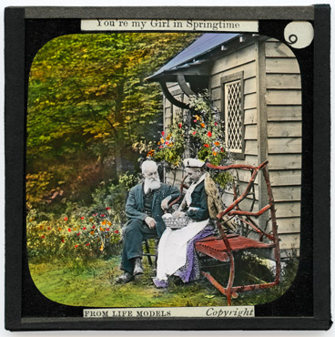9.  In a garden fair sit the self same pair