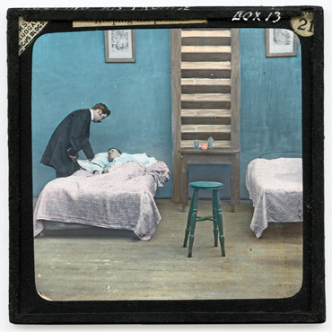 [21 a. The young chaplain visited the suffering man]