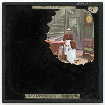 [2 a. (effect) He had thought of his absent dear ones with the film of death on his eyes]