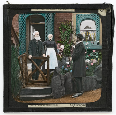 2. As the old couple stood in their cottage garden [Mr. Hill  came by]