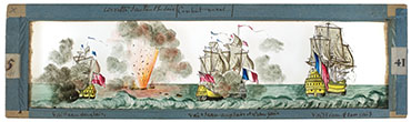 Corvette sautant | Eclair | Combat naval | Vaisseau anglais, vaisseau anglais et franais, vaisseau franais