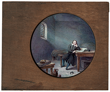 Bunyan in his prison cell
